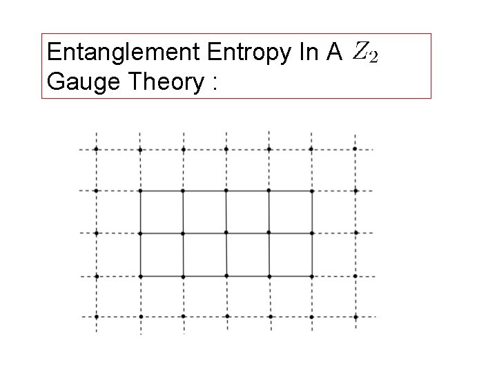 Entanglement Entropy In A Gauge Theory : 
