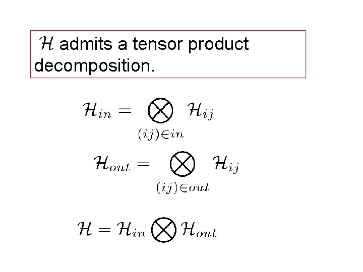 admits a tensor product decomposition. 