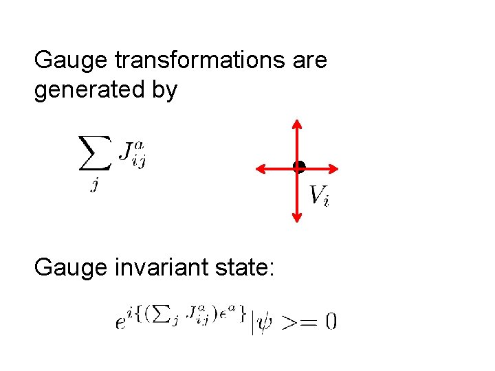 Gauge transformations are generated by Gauge invariant state: 