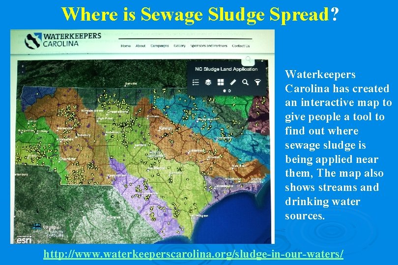 Where is Sewage Sludge Spread? Waterkeepers Carolina has created an interactive map to give