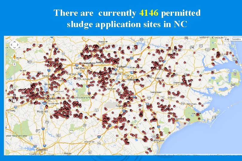 There are currently 4146 permitted sludge application sites in NC 