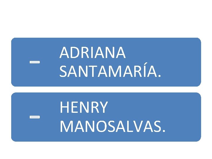 ADRIANA SANTAMARÍA. HENRY MANOSALVAS. 