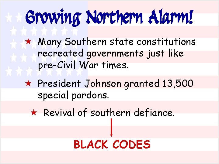 Growing Northern Alarm! « Many Southern state constitutions recreated governments just like pre-Civil War Growing Northern Alarm! « Many Southern state constitutions recreated governments just like pre-Civil War