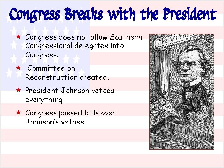Congress Breaks with the President « Congress does not allow Southern Congressional delegates into Congress Breaks with the President « Congress does not allow Southern Congressional delegates into