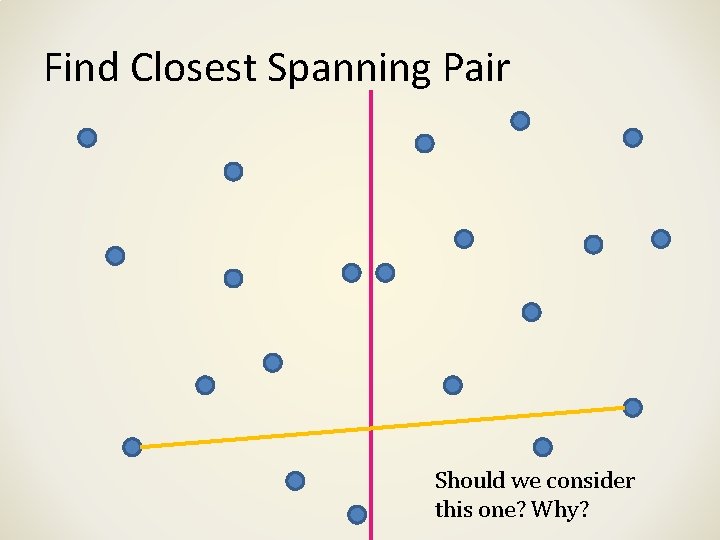 Find Closest Spanning Pair Should we consider this one? Why? Find Closest Spanning Pair Should we consider this one? Why?