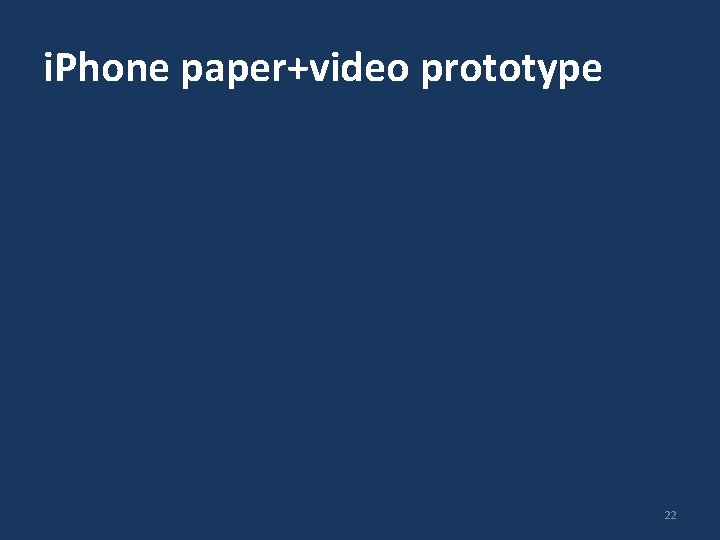 i. Phone paper+video prototype 22 