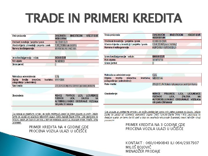 TRADE IN PRIMERI KREDITA PRIMER KREDITA NA 4 GODINE GDE PROCENA VOZILA ULAZI U TRADE IN PRIMERI KREDITA PRIMER KREDITA NA 4 GODINE GDE PROCENA VOZILA ULAZI U
