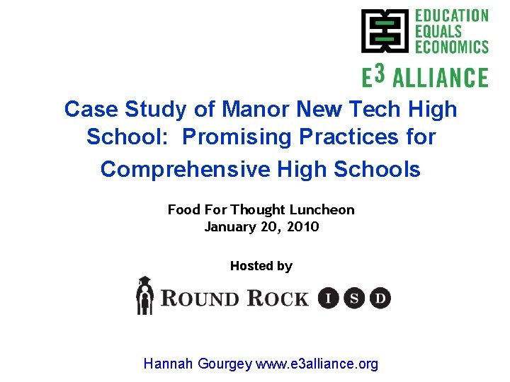 Case Study of Manor New Tech High School: Promising Practices for Comprehensive High Schools