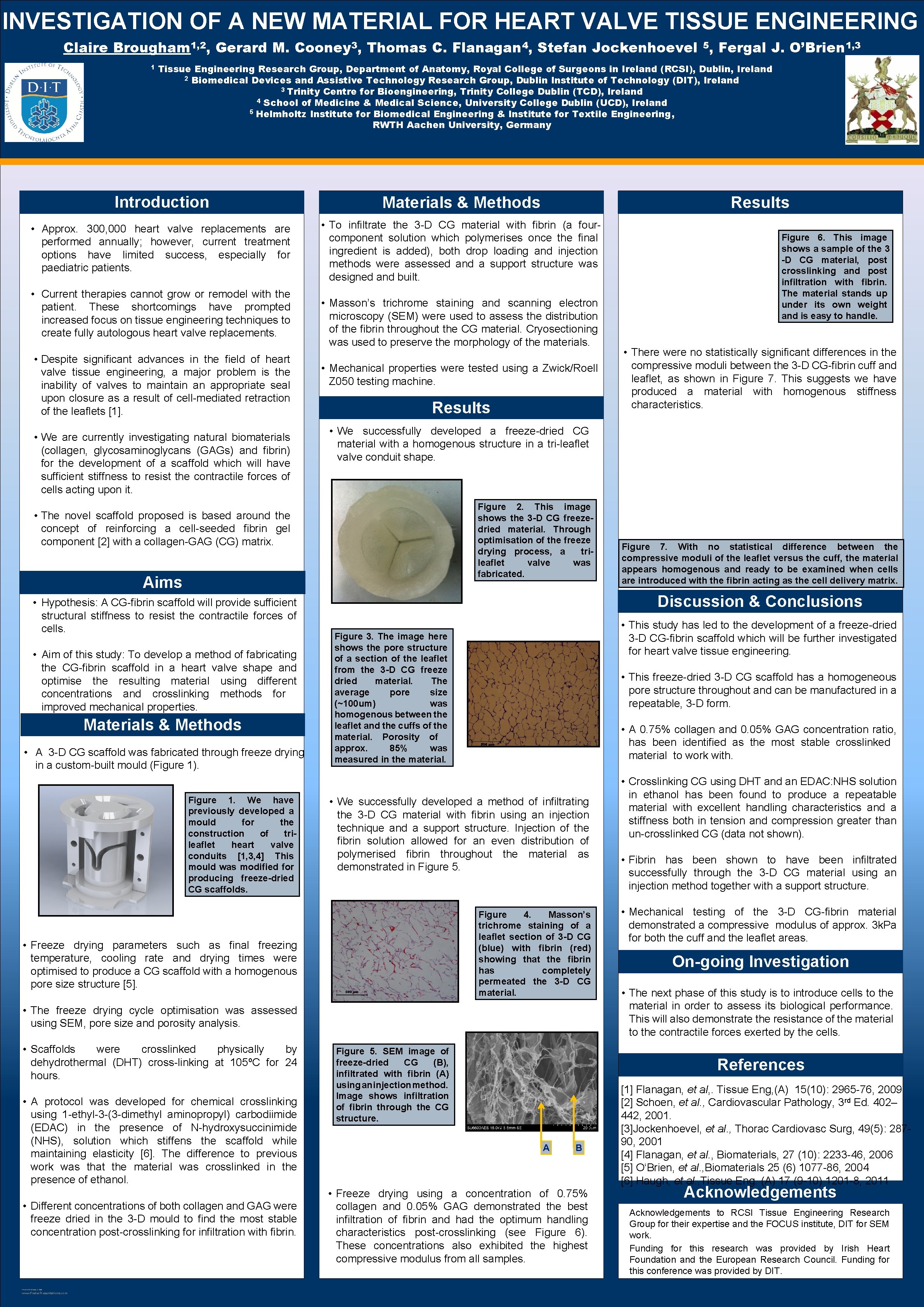 INVESTIGATION OF A NEW MATERIAL FOR HEART VALVE TISSUE ENGINEERING Claire Brougham 1, 2,