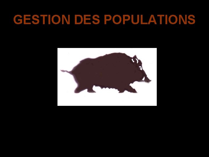 GESTION DES POPULATIONS 