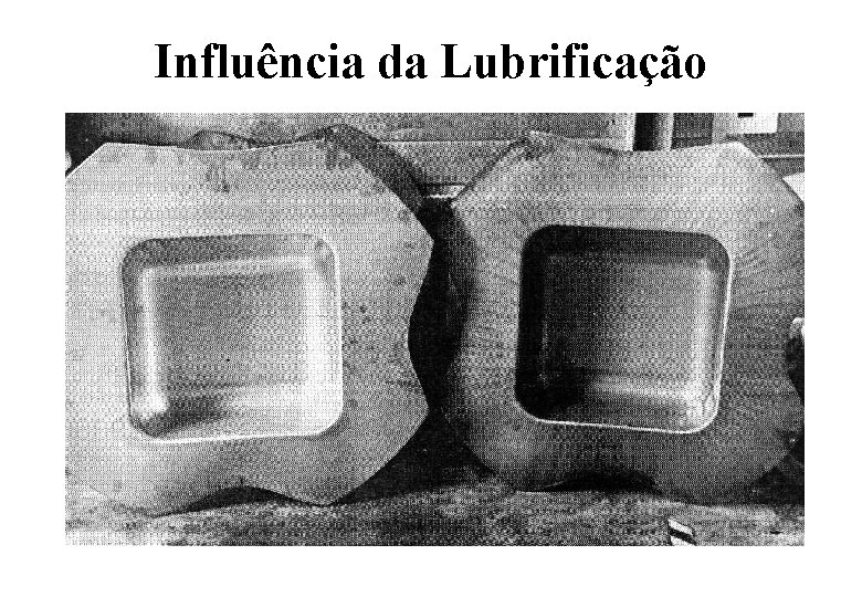 Influência da Lubrificação Influência da Lubrificação