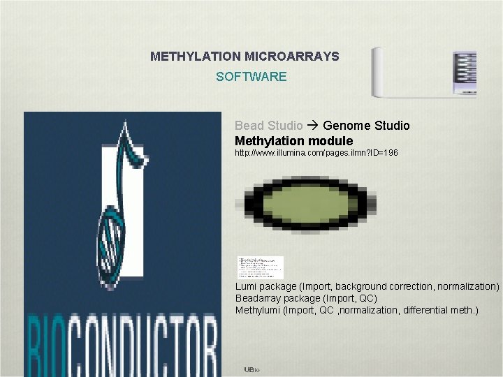 METHYLATION MICROARRAYS SOFTWARE Bead Studio Genome Studio Methylation module http: //www. illumina. com/pages. ilmn?