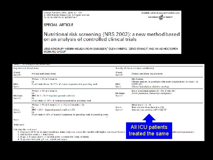 All ICU patients treated the same 