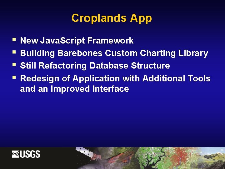 Croplands App § § New Java. Script Framework Building Barebones Custom Charting Library Still
