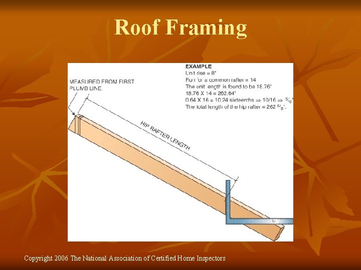 Roof Framing Copyright 2006 The National Association of Certified Home Inspectors 
