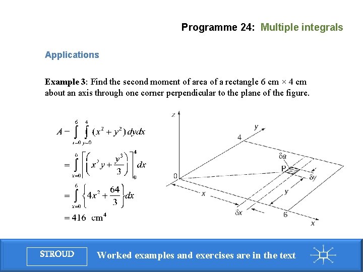 Programme 24: Multiple integrals Applications Example 3: Find the second moment of area of