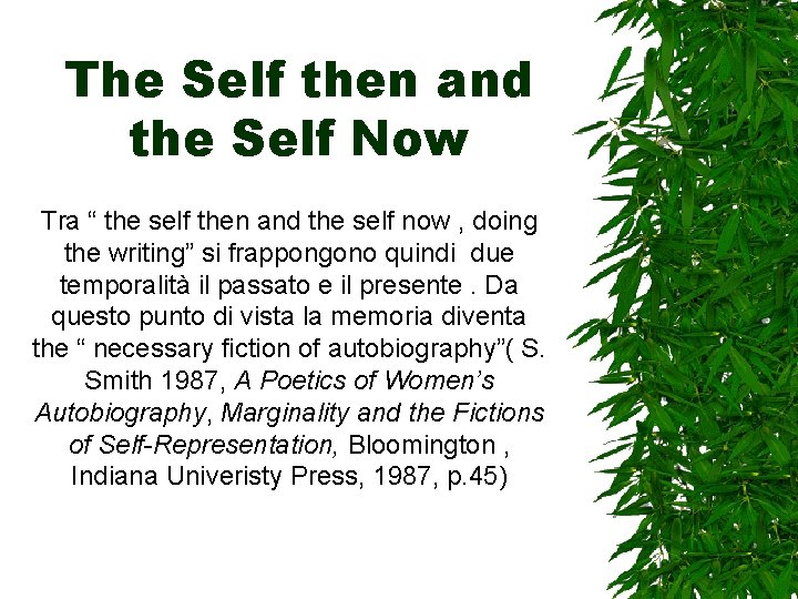 The Self then and the Self Now Tra “ the self then and the