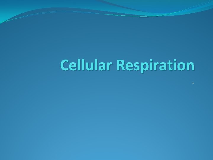 Cellular Respiration. 