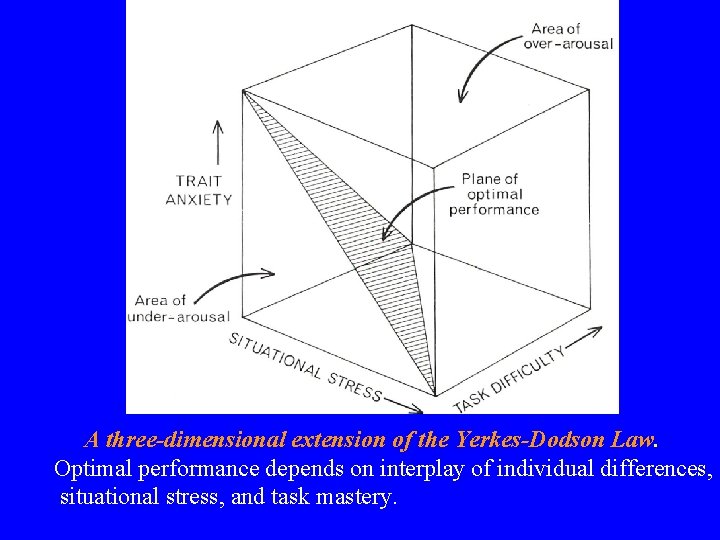 A three-dimensional extension of the Yerkes-Dodson Law. Optimal performance depends on interplay of individual