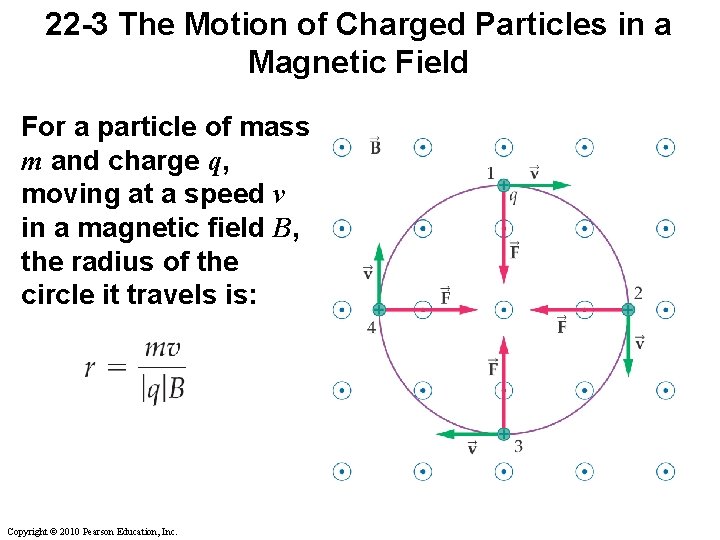 22 -3 The Motion of Charged Particles in a Magnetic Field For a particle 22 -3 The Motion of Charged Particles in a Magnetic Field For a particle