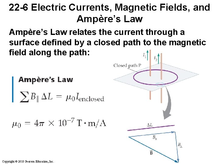 22 -6 Electric Currents, Magnetic Fields, and Ampère’s Law relates the current through a 22 -6 Electric Currents, Magnetic Fields, and Ampère’s Law relates the current through a