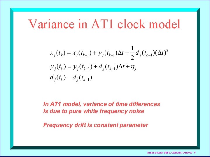 Variance in AT 1 clock model In AT 1 model, variance of time differences