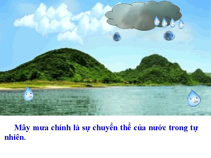 Mây mưa chính là sự chuyển thể của nước trong tự nhiên. 