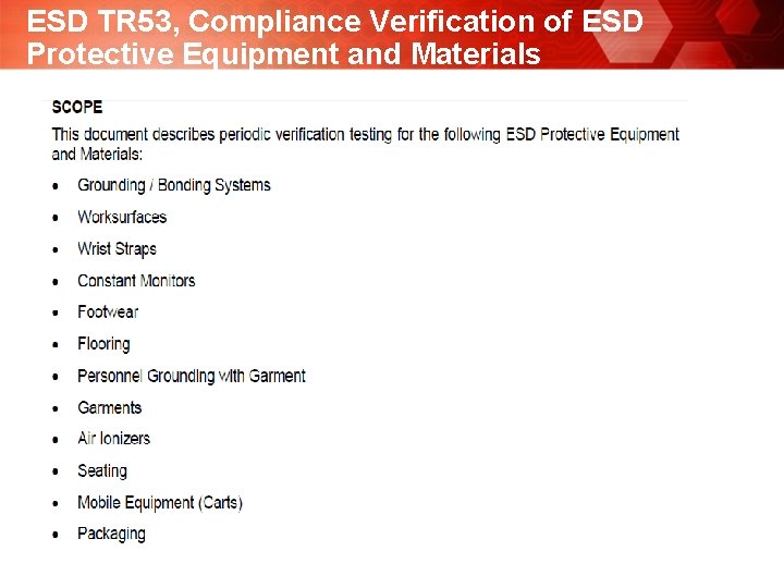 ESD TR 53, Compliance Verification of ESD Protective Equipment and Materials 