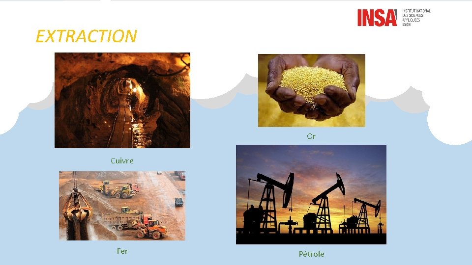 EXTRACTION Or Cuivre Fer Pétrole 