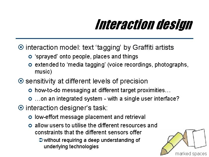 Interaction design interaction model: text ‘tagging’ by Graffiti artists ‘sprayed’ onto people, places and