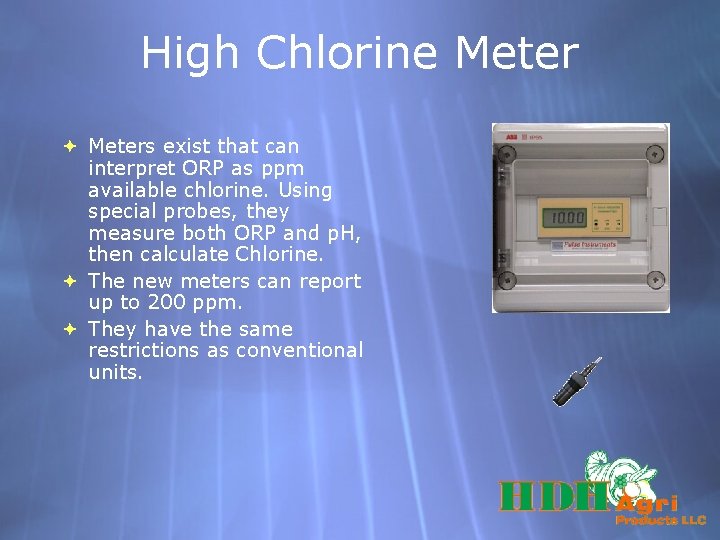 High Chlorine Meters exist that can interpret ORP as ppm available chlorine. Using special