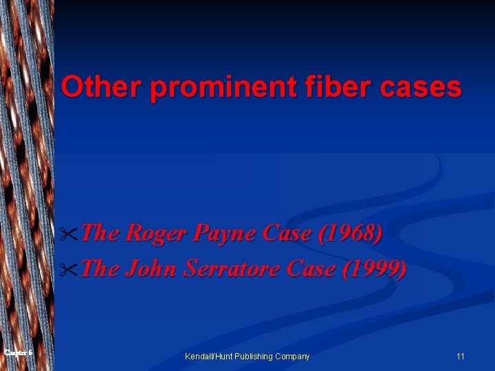 Other prominent fiber cases "The Roger Payne Case (1968) "The John Serratore Case (1999)