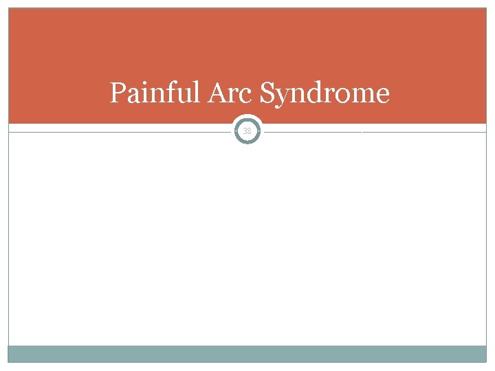 Painful Arc Syndrome 38 Painful Arc Syndrome 38