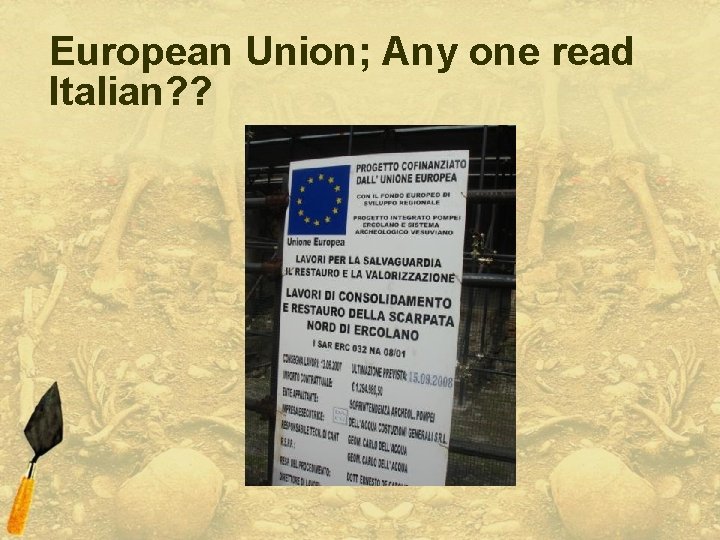 European Union; Any one read Italian? ? 