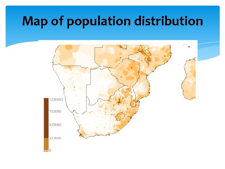 Map of population distribution 18 