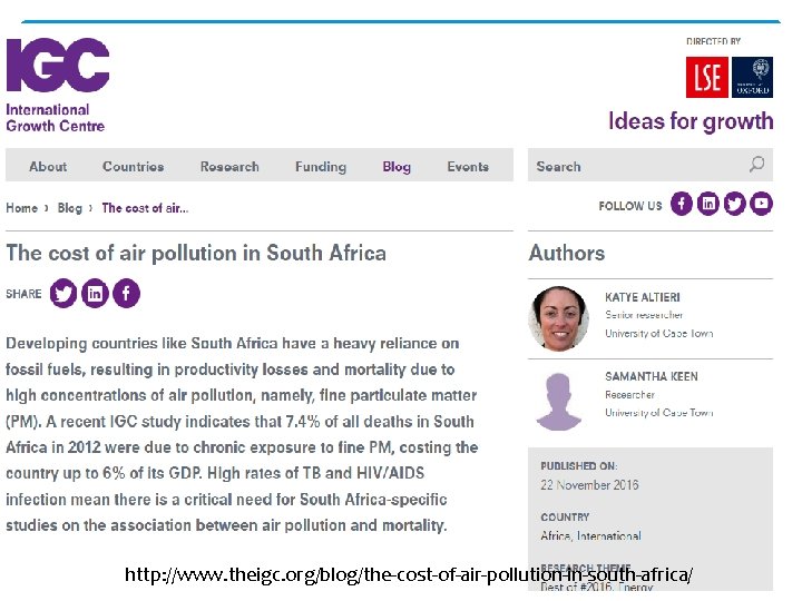 http: //www. theigc. org/blog/the-cost-of-air-pollution-in-south-africa/ 