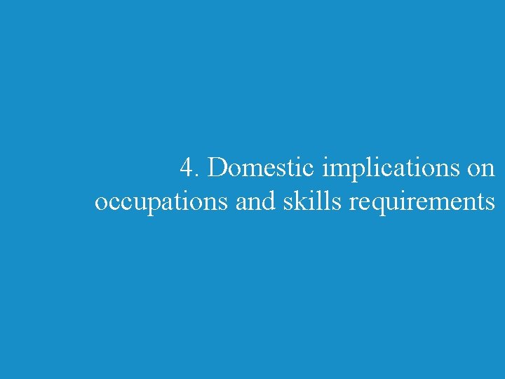 4. Domestic implications on occupations and skills requirements 