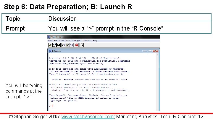 Step 6: Data Preparation; B: Launch R Topic Discussion Prompt You will see a