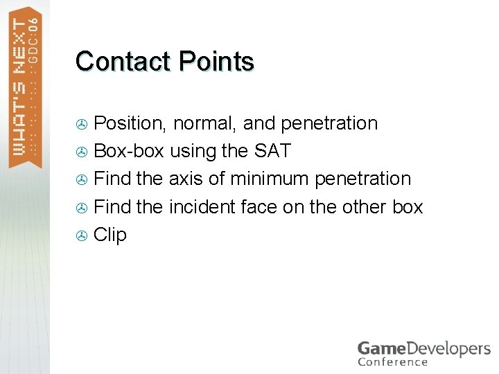 Contact Points Position, normal, and penetration > Box-box using the SAT > Find the