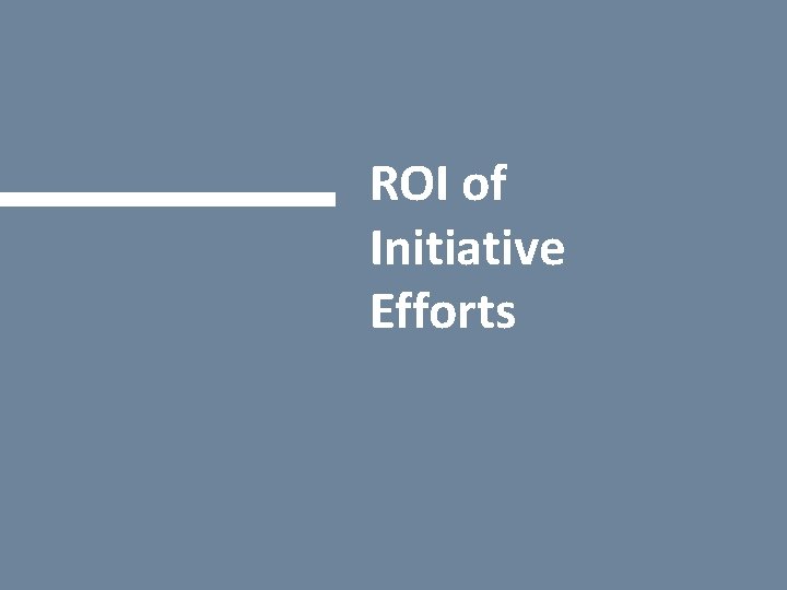 ROI of Initiative Efforts 