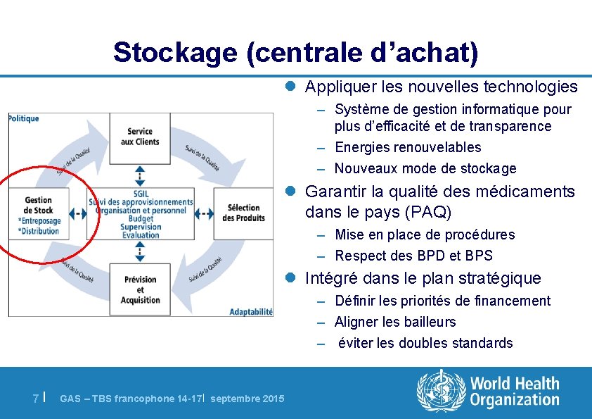 Stockage (centrale d’achat) l Appliquer les nouvelles technologies – Système de gestion informatique pour
