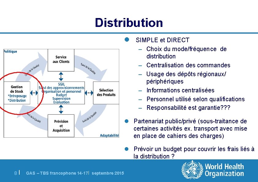 Distribution l SIMPLE et DIRECT – Choix du mode/fréquence de distribution – Centralisation des