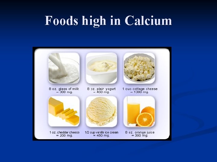 Foods high in Calcium 
