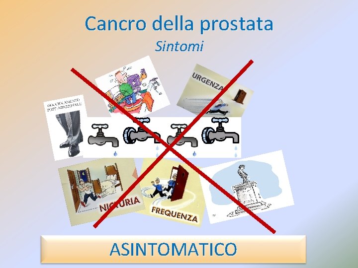 Cancro della prostata Sintomi ASINTOMATICO 