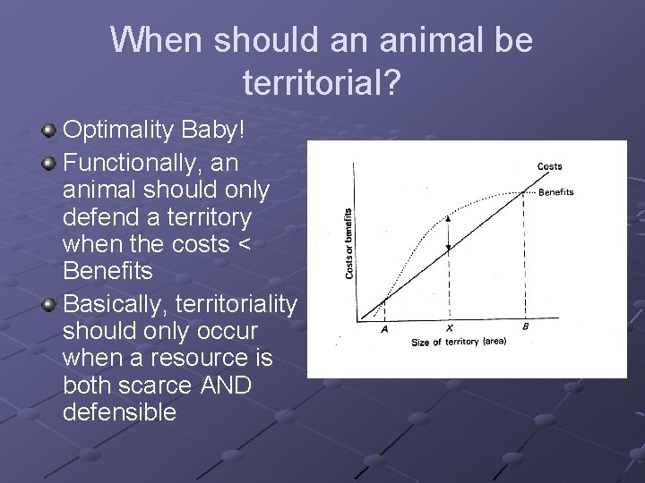 When should an animal be territorial? Optimality Baby! Functionally, an animal should only defend
