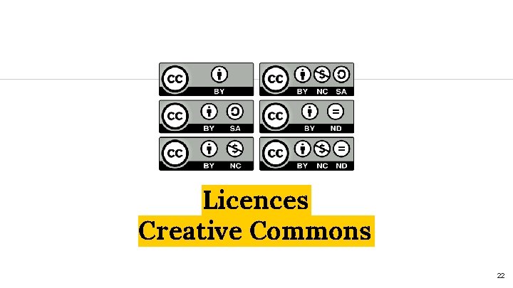 Licences Creative Commons 22 