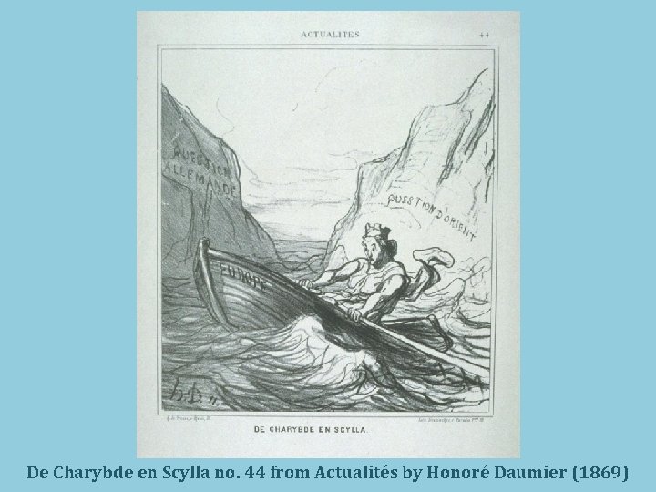 De Charybde en Scylla no. 44 from Actualités by Honoré Daumier (1869) 