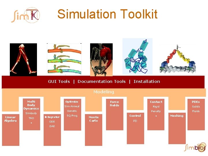 Simulation Toolkit GUI Tools | Documentation Tools | Installation Modeling Multi Body Dynamics Sim
