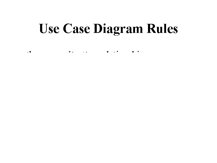 Use Case Diagram Rules • the generalization relationship 