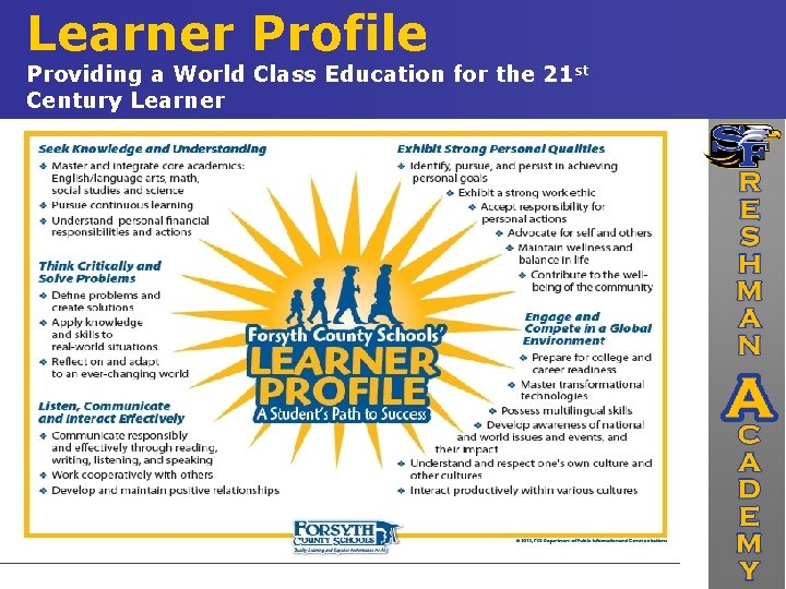 Learner Profile Providing a World Class Education for the 21 st Century Learner South